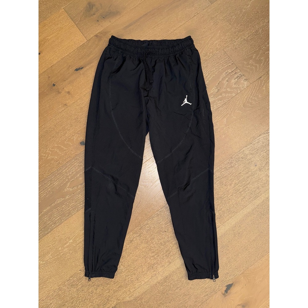 Jordan Dri-FIT Mesh Panel Track Pants Mens Lg Black Jumpman Zipper Ankle Cuffs